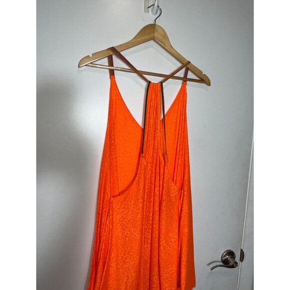 PITUSA Grecian V Neckline Sleveless Women's Maxi Dress Size M Tangerine - Picture 8 of 11